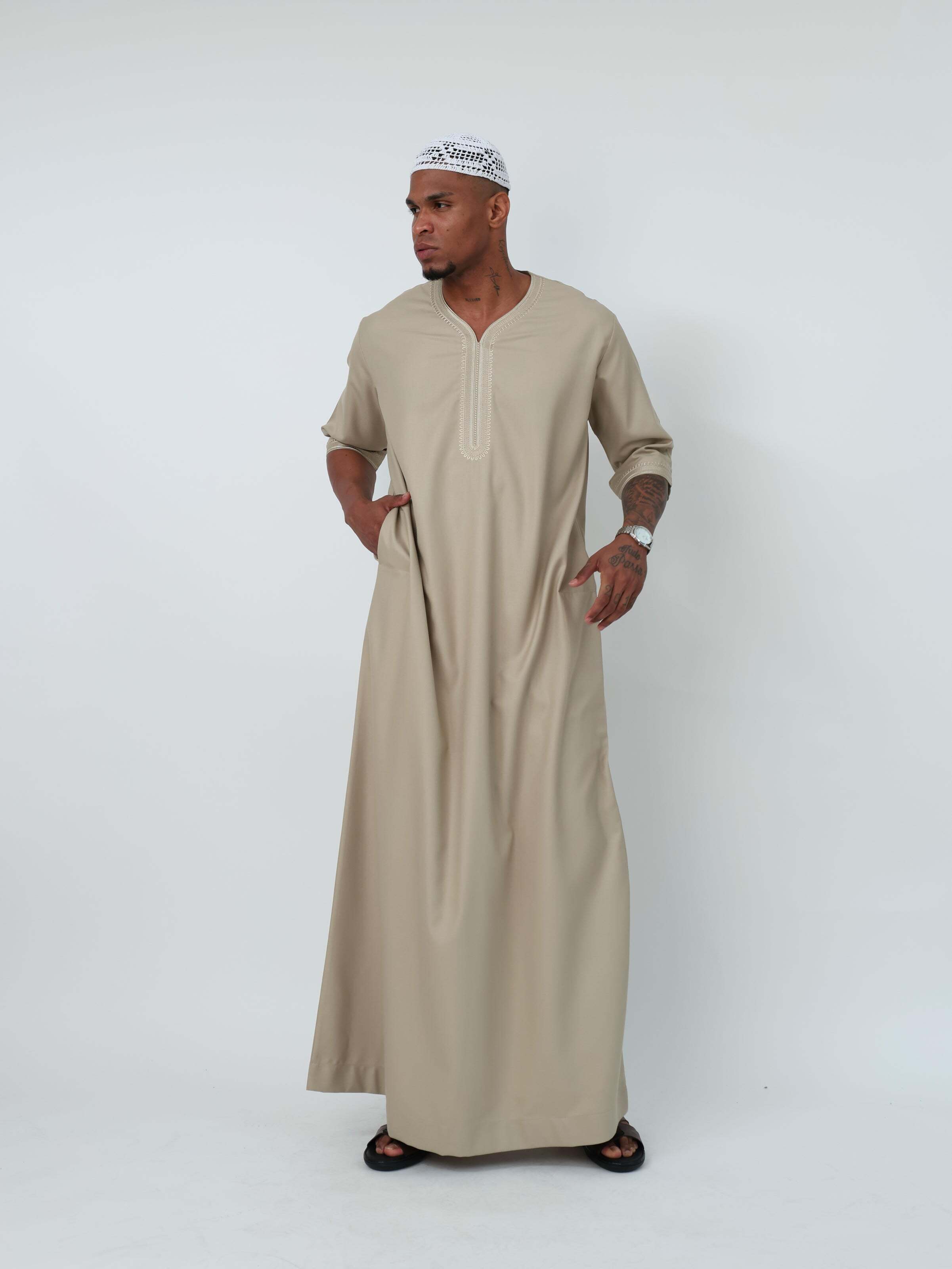 Beige Moroccan Thobe image 2