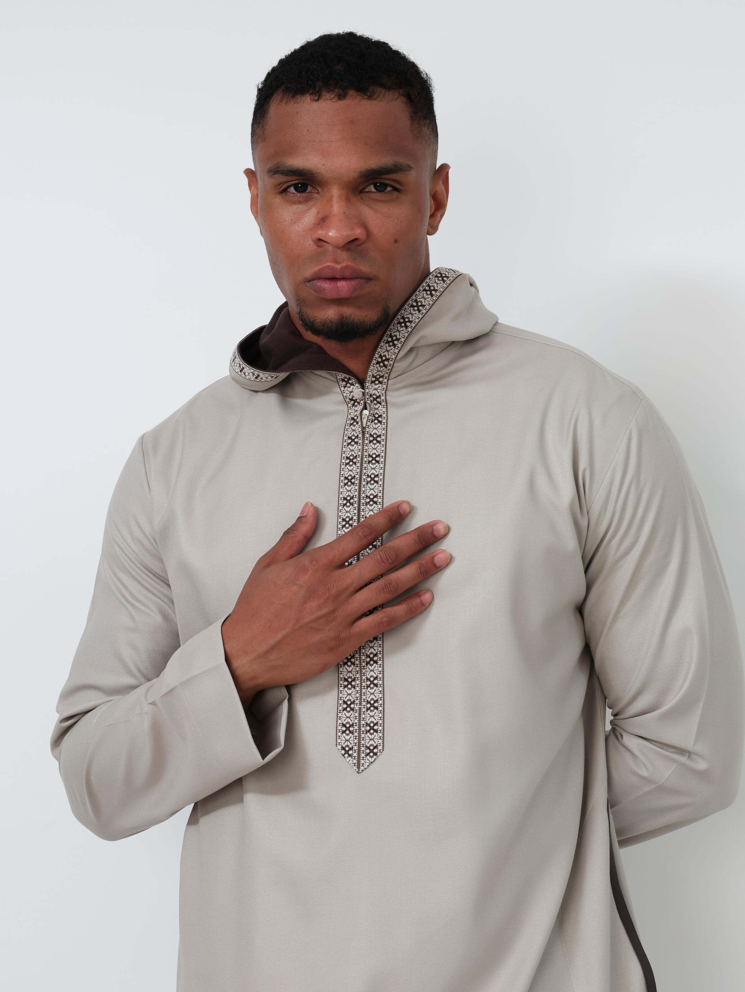 Stone Grey Moroccan Thobe image 4