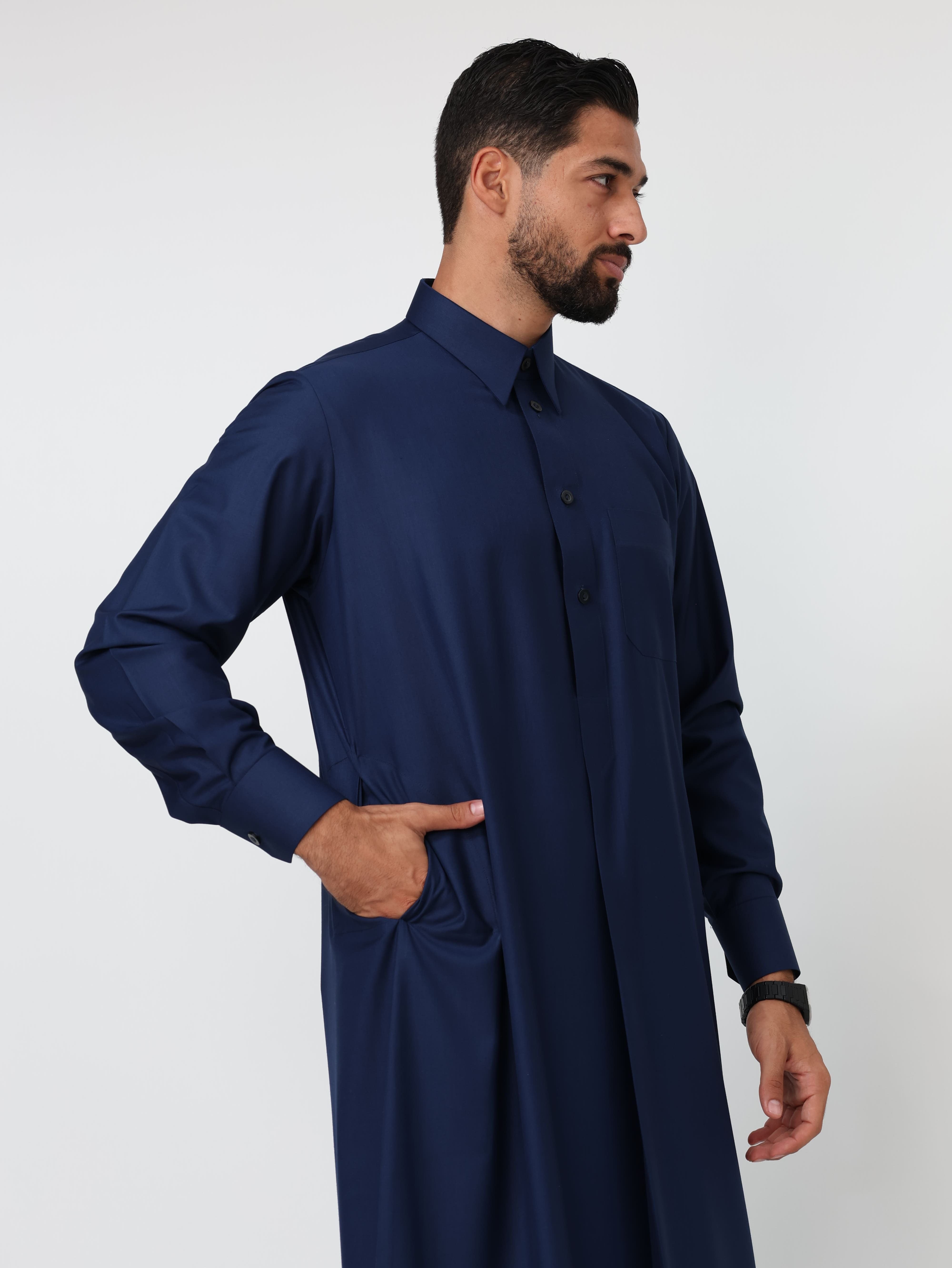 Navy Blue Qatari Kandura image 2