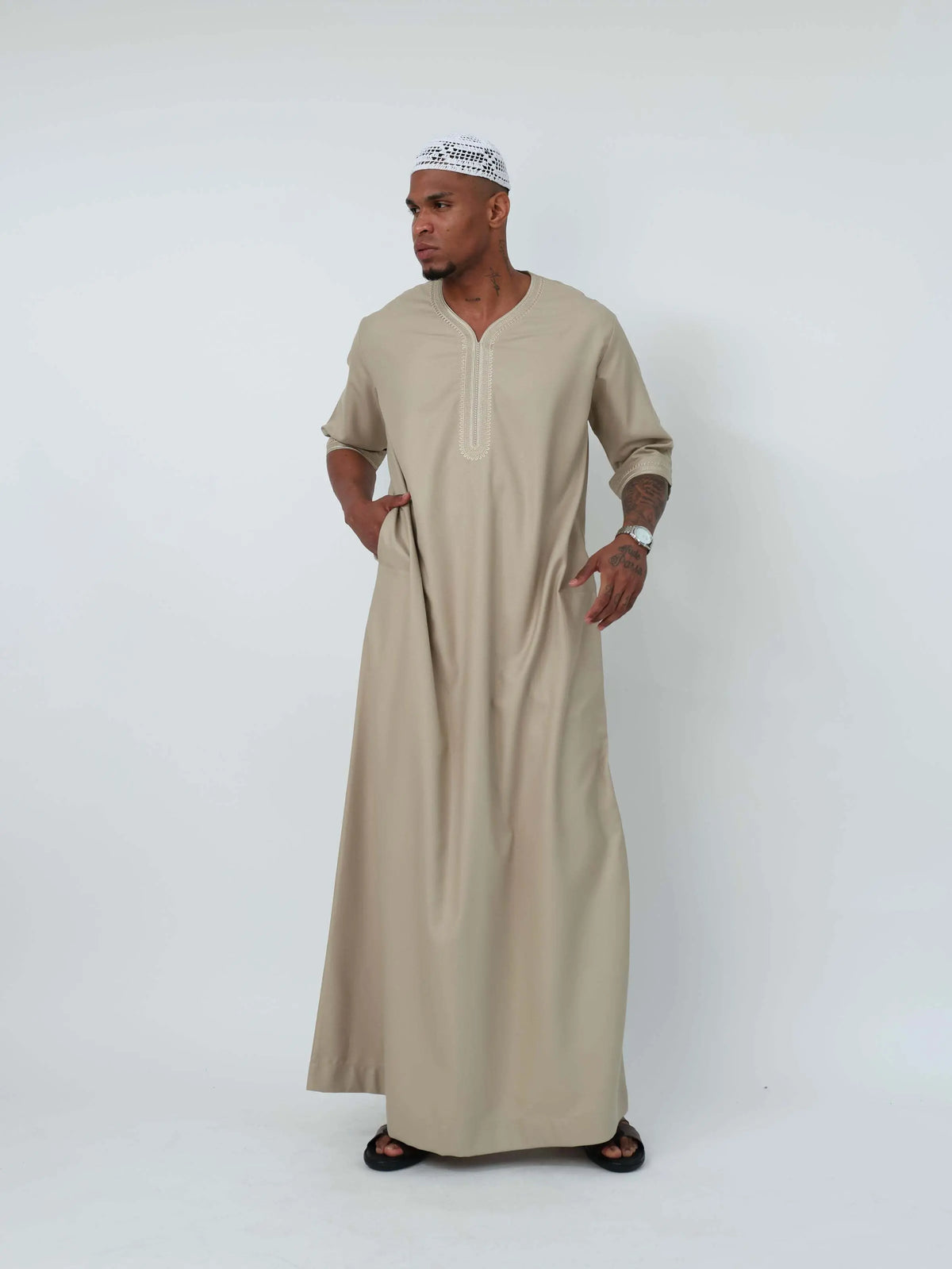 Beige Moroccan Thobe