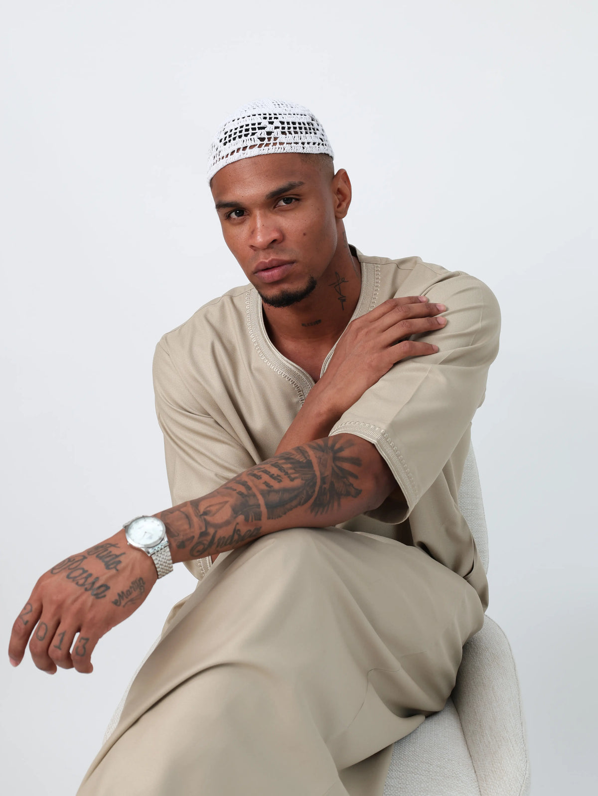 Beige Moroccan Thobe