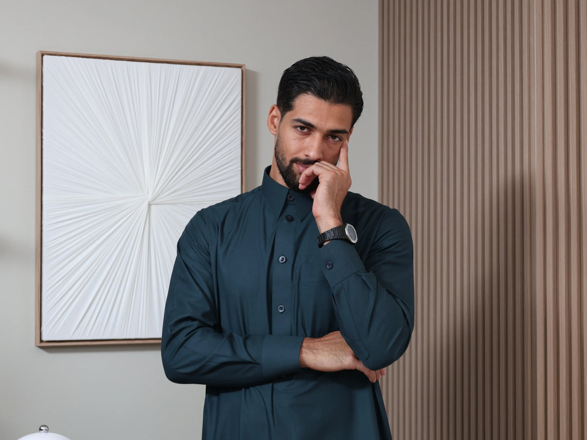Dark Pine Green Qatari Kandura