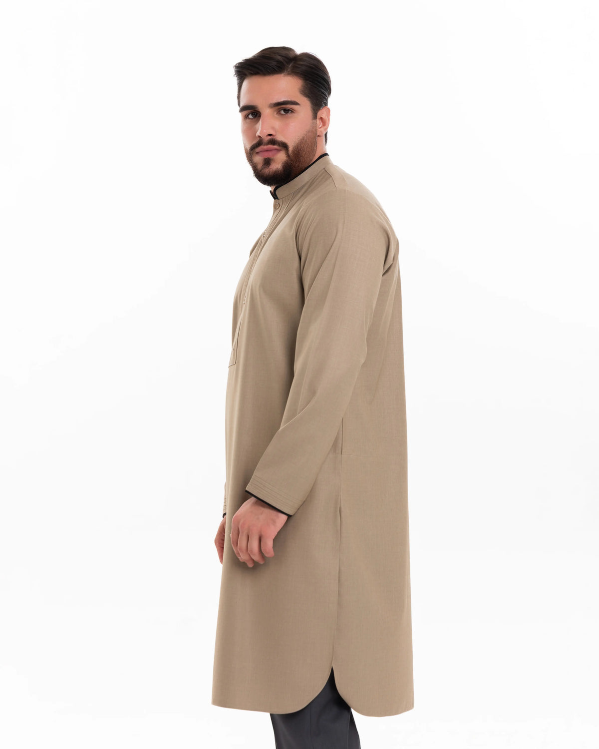Kurta Piping Model Beige