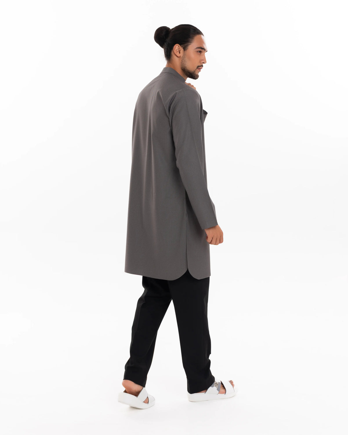 Kurta With Lace Grey