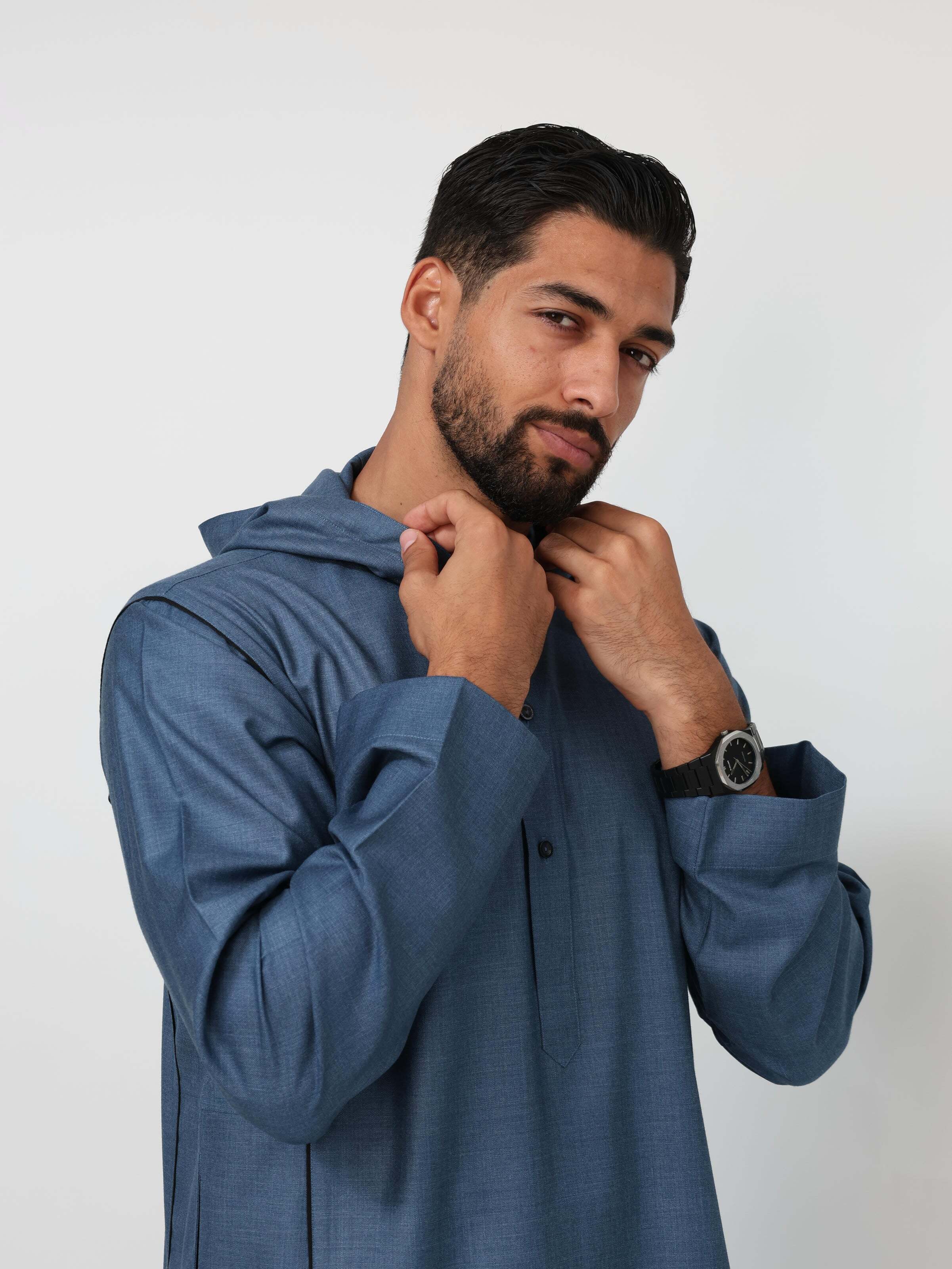 Ocean Blue Moroccan Thobe image 8