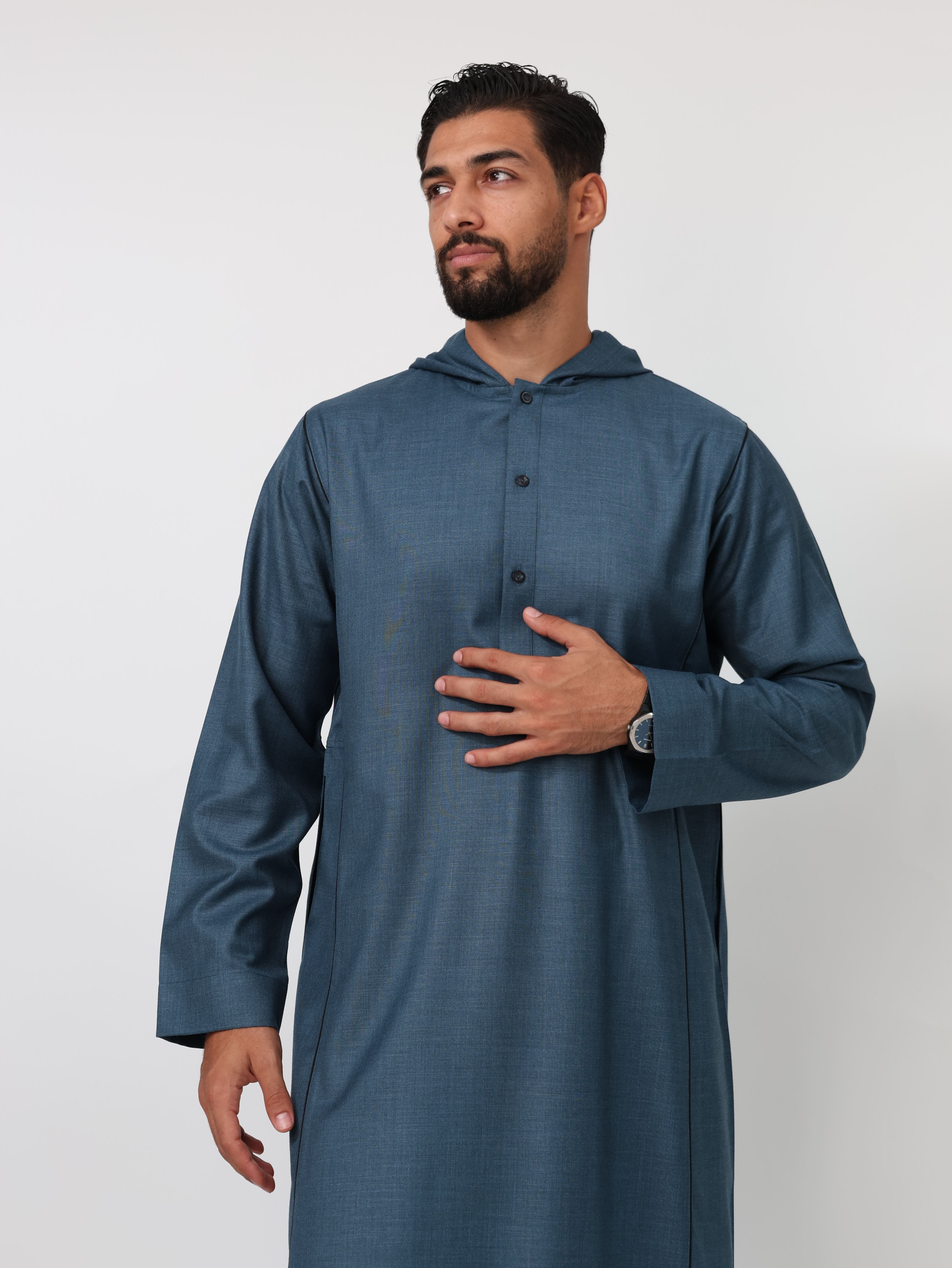 Ocean Blue Moroccan Thobe image 10