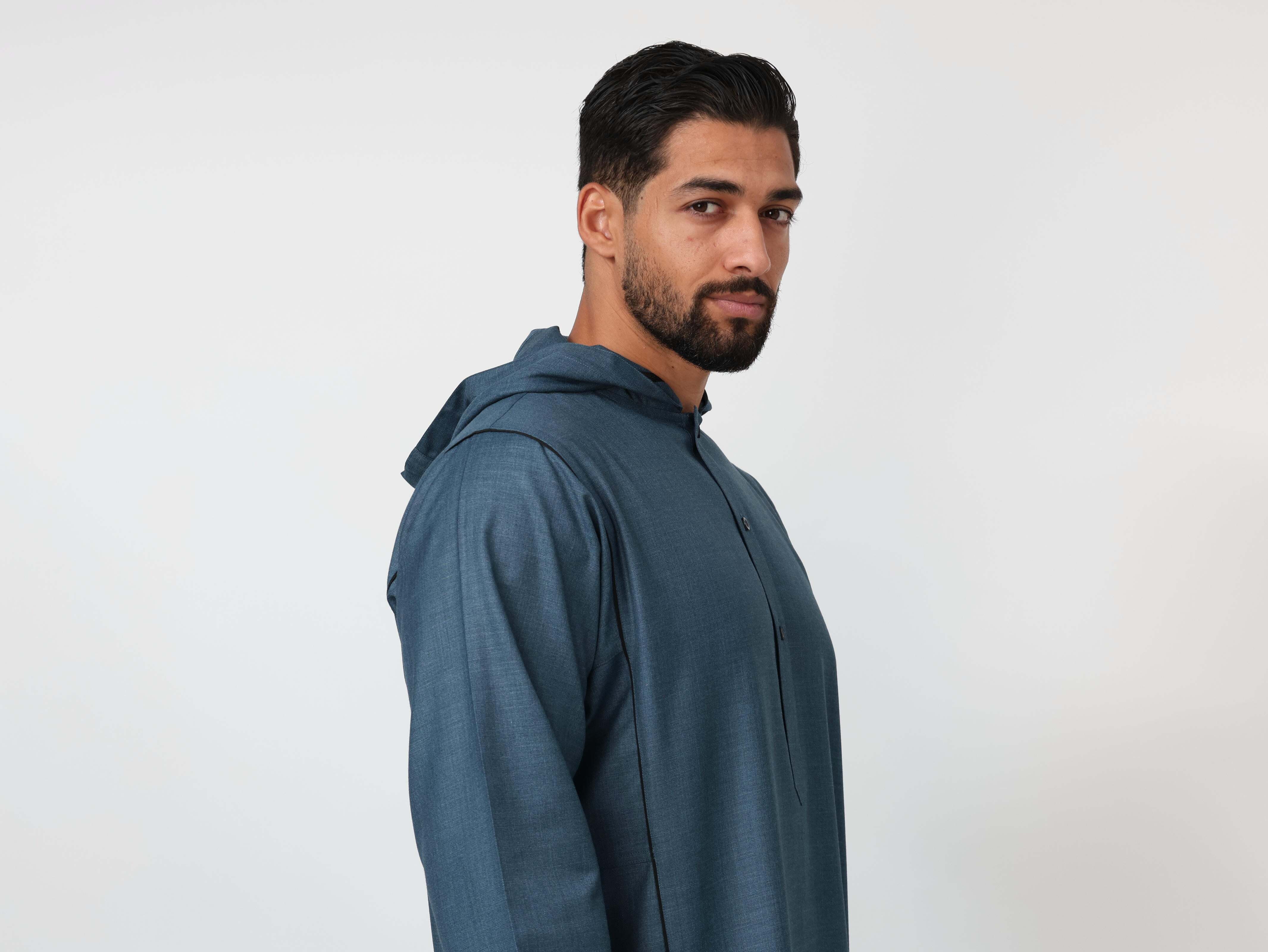 Blue Moroccan Hooded Thobe image 6