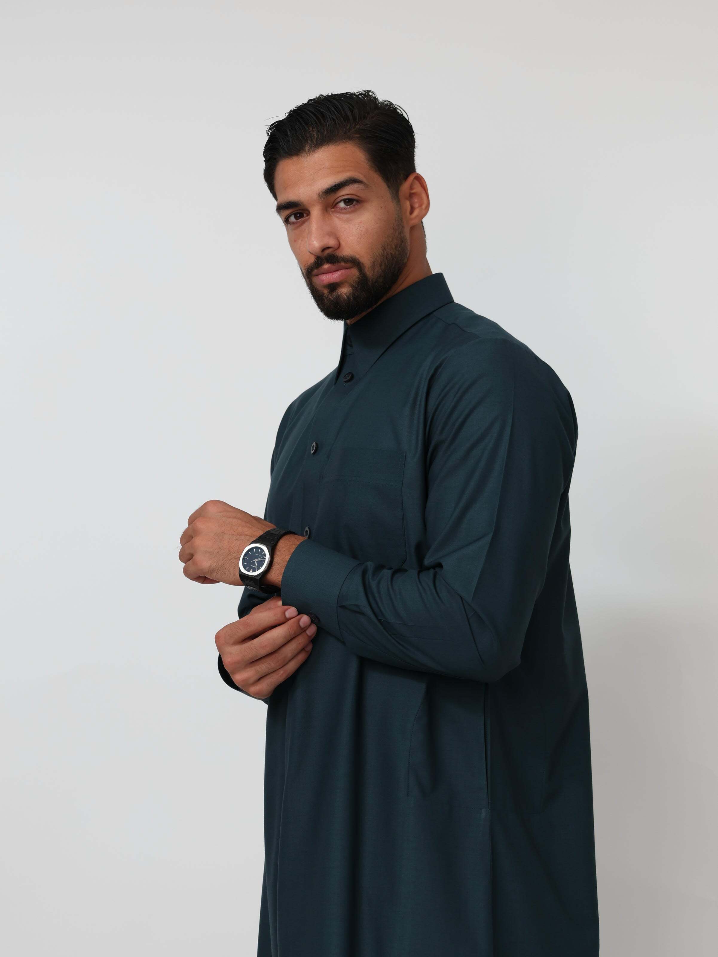 Dark Pine Green Qatari Kandura image 4