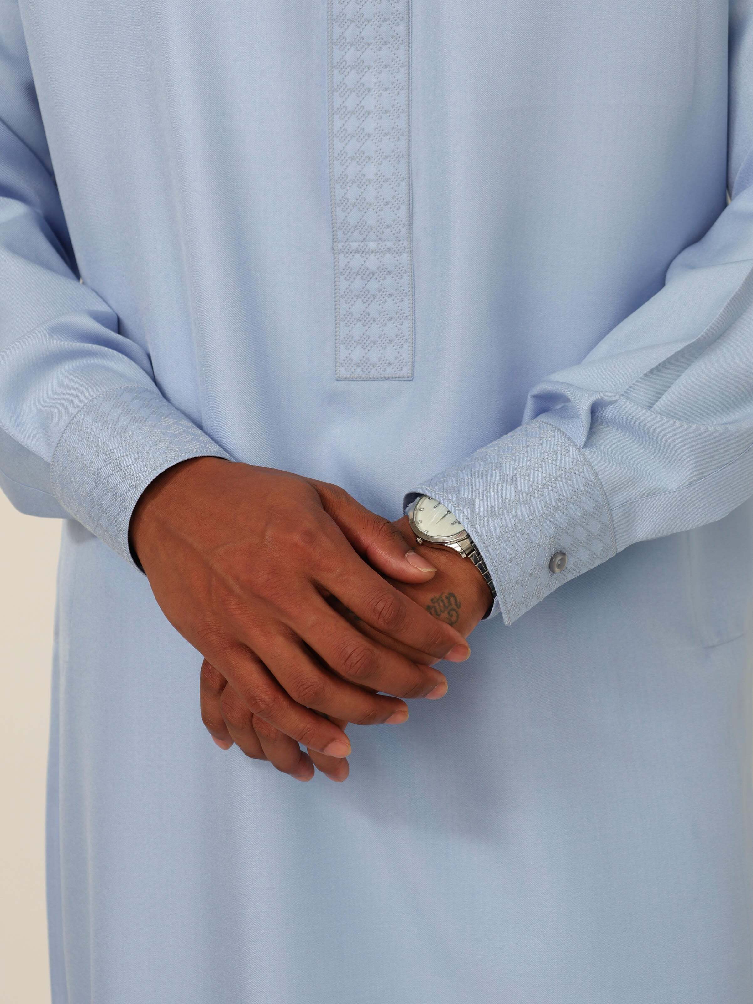 Light Blue Kuwaiti Kandura image 4