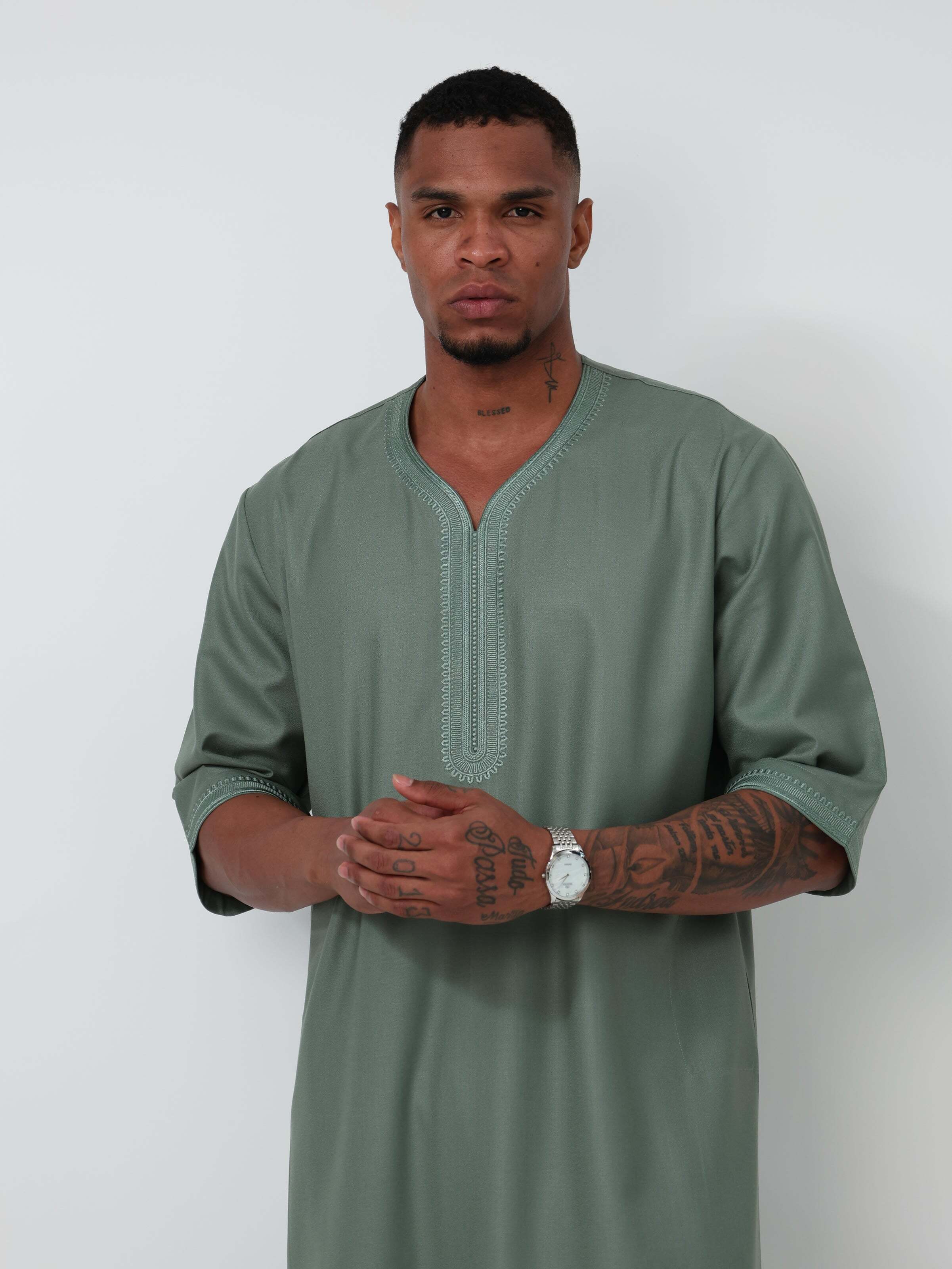 Moroccan Olive Green Thobe image 2