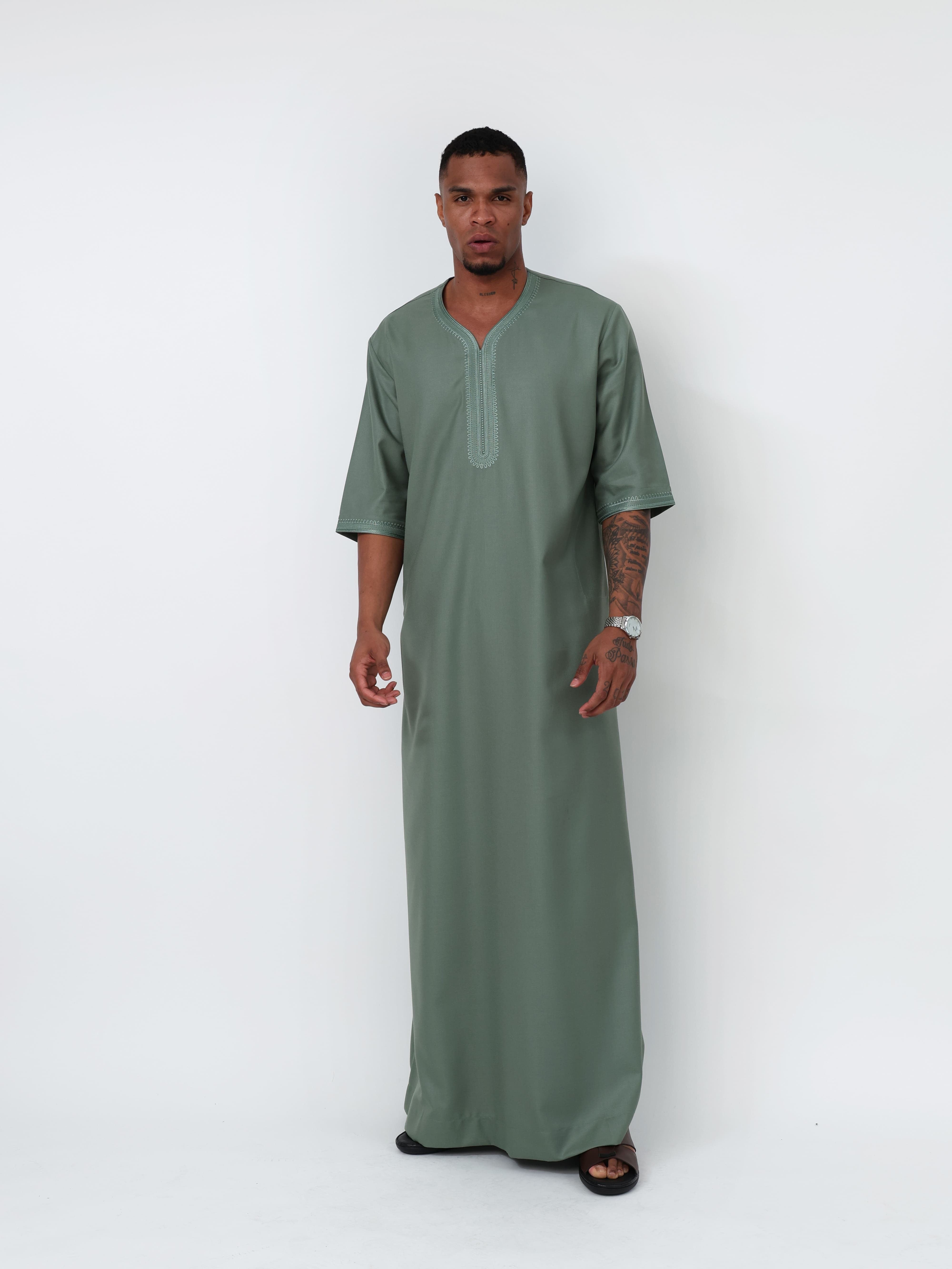 Moroccan Olive Green Thobe image 0