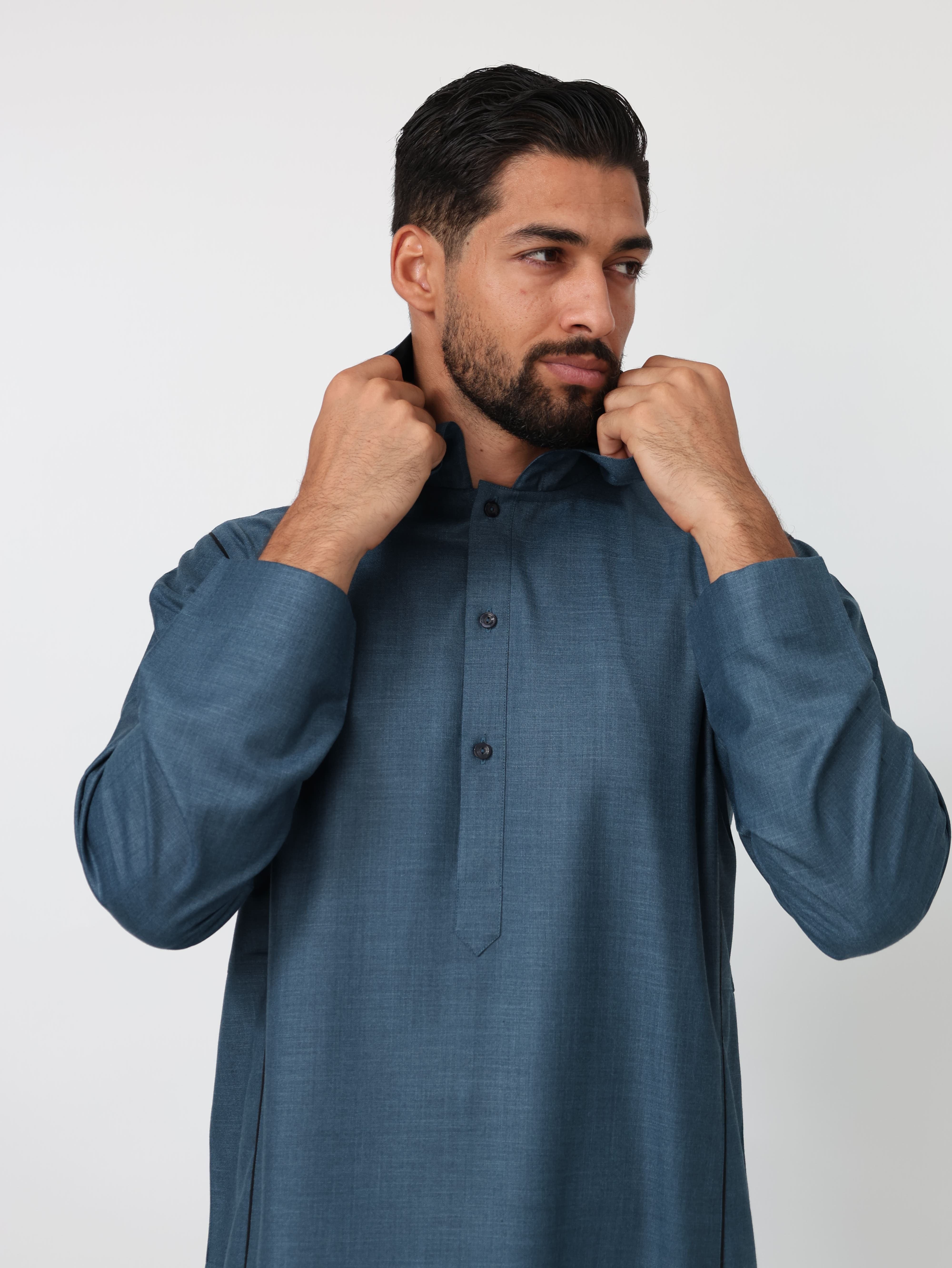 Ocean Blue Moroccan Thobe image 9